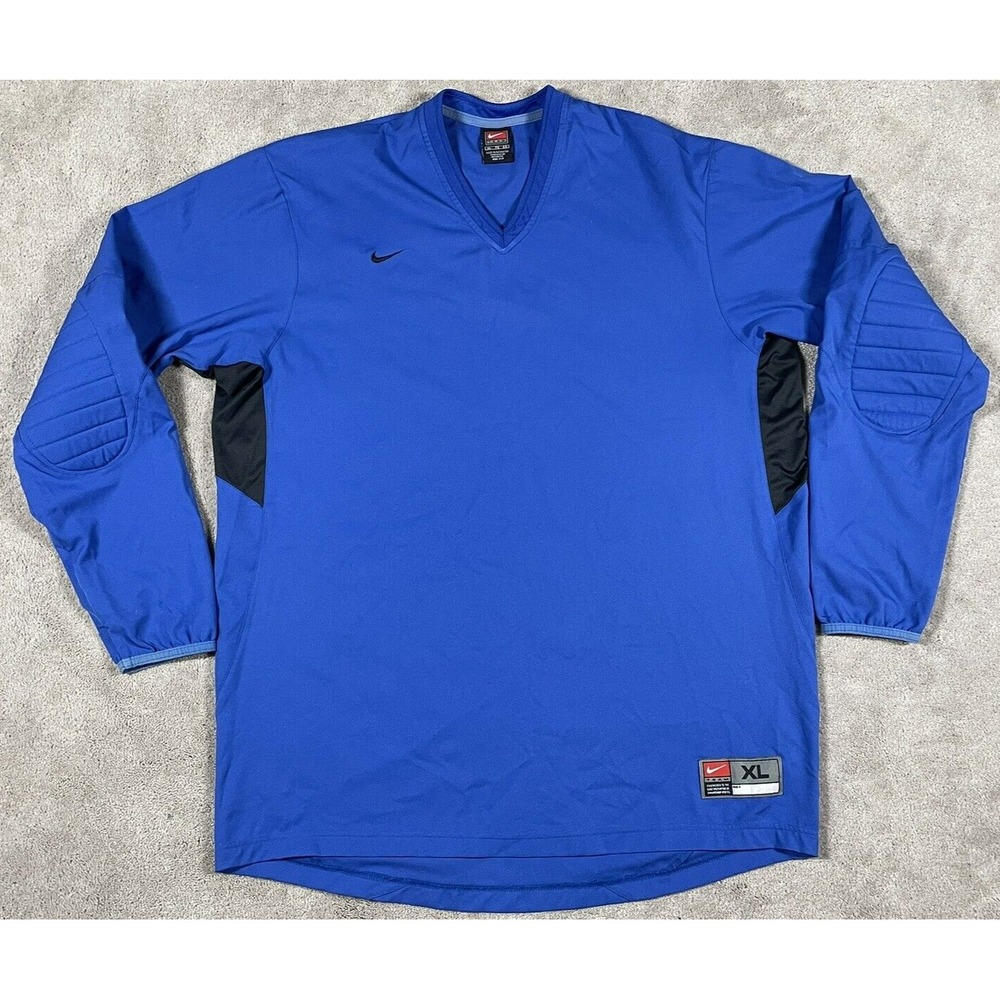 Vintage Nike Team Dri-Fit Padded Elbow Pullover Shirt Blue Mens XL FA04